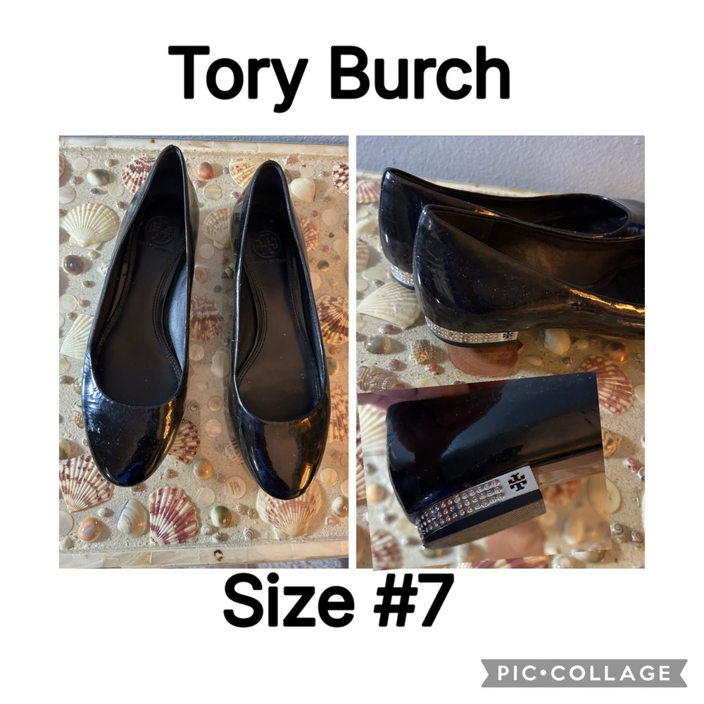 ❌❌❌SOLD❌❌❌Tory Burch Glossy Black Flats Size #7